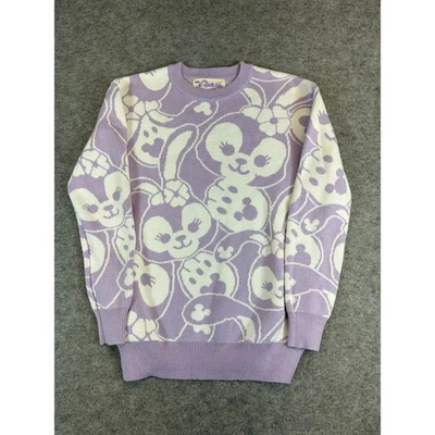 Suéter feminino Stella Lou Disneyland pequeno roxo coelho estampa toda malha - Imagem 1 de 4