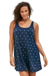 Swim 365 Women's Plus Size Studded Trapeze Swim Dress - Picture 1 of 6