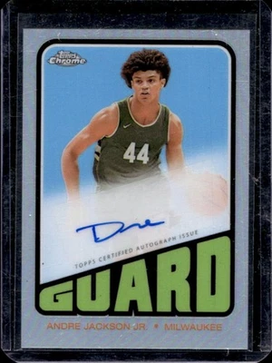 2023-24 Topps cromo Andre Jackson Jr. 1972 refractor automático RC #TA-AJ Bucks Foto 1 de 2
