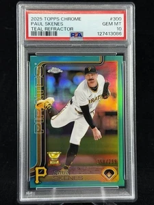 2025 Topps Chrome Teal Refractor #300 Paul Skenes /299 PSA 10 Cy Young - Bild 1 von 2