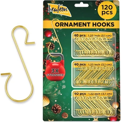 Paquete de 120 ganchos para adornos de Navidad Leafeon - Grandes perchas para adornos de Navidad para Ch Foto 1 de 4