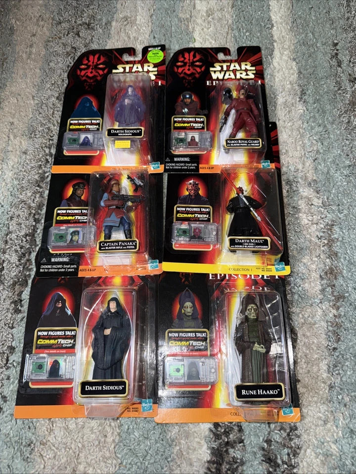 Lote de 6 hologramas Star Wars Episódio I Darth Sidious e mais 1999 Hasbro - Imagem 1 de 4