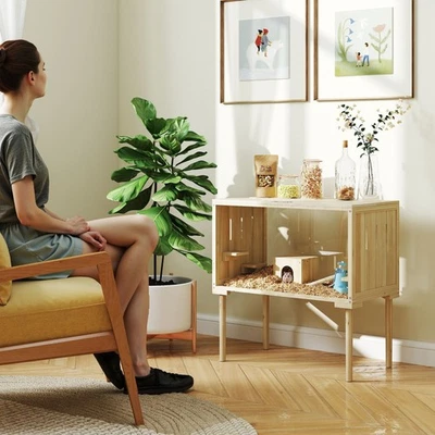 Wooden Hamster Cage Gerbil Cage for Syrian, Dwarf, Mouse - Image 1 of 4