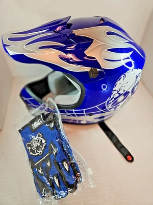 Casco de motocross facial completa con guantes TCMT para niños Foto 1 de 4