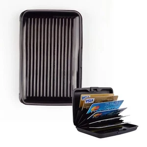 Porte-cartes bancaires aluminium homme, femme, étui rigide, anti-piratage RFID - Imagen 1 de 4