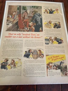 Vintage 1943 Borden's Dairy Can't Run A War Without The Farmer ad - Picture 1 of 1