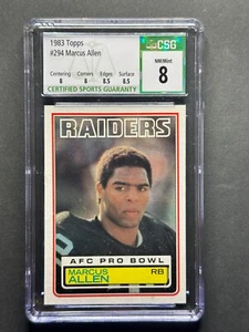 1983 TOPPS #294 MARCUS ALLEN ROOKIE RC CSG 8 HOF Oakland Raiders Chiefs - Picture 1 of 2