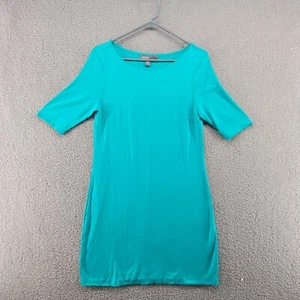 Donna Ricco New York Womens Sheath Dress Size M Blue Knit Short Sleeve - Picture 1 of 8