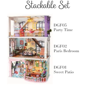 Rolife/Hands Craft Miniature House kits-Paris Bedroom Sweet Patio Party Time lot - Picture 1 of 11