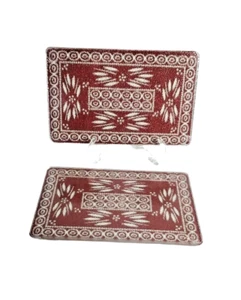 TempTations New Replacement Tempered Glass Trivets (2) Red Old World - Picture 1 of 8
