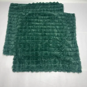 FUTEI Emerald Green Striped Decorative Throw Pillow Covers 20" x 20" in Set of 2 - Picture 1 of 7