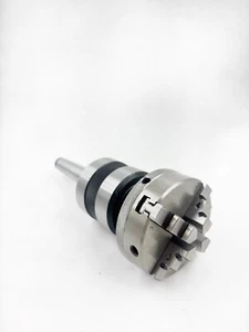 Revolving Center Shank MT3 + 4 Jaw Self Centering Chuck 65mm thread M14X1 - Picture 1 of 6