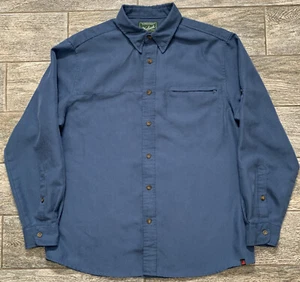 Vintage Woolrich Solid Long Sleeve Flannel Shirt Mens Size Large Bluestone - Picture 1 of 11
