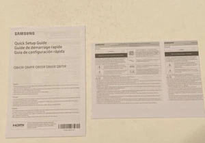 Samsung  QB43R, QB49R, QB55R, QB65R & QB75R GUIDE & OTHER PAPERWORK  - Picture 1 of 1