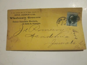 US COVER 1870'S COYLE LAUGHLIN GROCER PHILADELPHIA PENNSYLVANIA SCOTT 147 - Picture 1 of 3