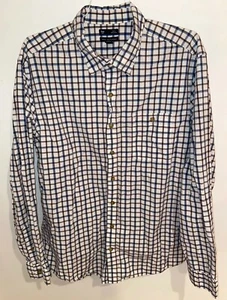 GAP Men Slim Fit Long Sleeve Plaid Dress Shirt White Black Pink Blue Size XL - Picture 1 of 8