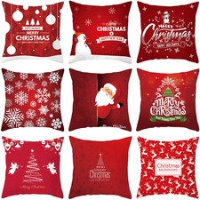 18" Christmas Xmas Cushion Cover Pillow Case Throw Sofa Home Decor Santa Claus
