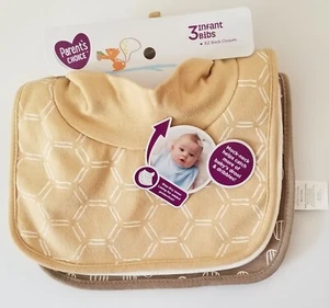 NEW Parent's Choice Newborn/Infant 3 Pack Unisex Unique Mock-Neck Drool Bib Set - Picture 1 of 4