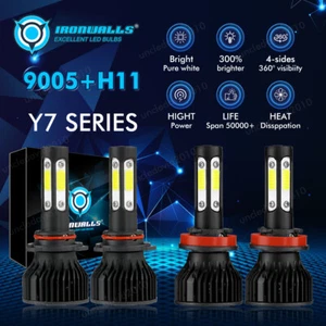 4-sides LED Headlights High Low Beam Combo Bulbs for Toyota Highlander 2011-2023 - Picture 1 of 12