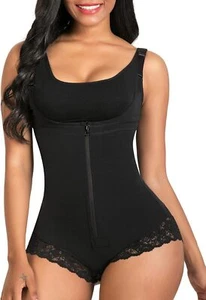 Women's Tummy Control Fajas Colombianas Body Shaper Zipper Open Bust Bodysuit - Picture 1 of 7