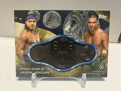 2019 Topps WWE Smackdown /10 Jason Jordan Chad Gable #SC-AA Patch Tag - Image 1 of 2