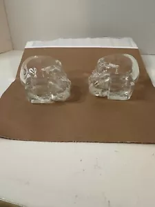 Dan Aykroyd Brand Set Of 2 Crystal Glass Skull Head Shot Glasses - Picture 1 of 5