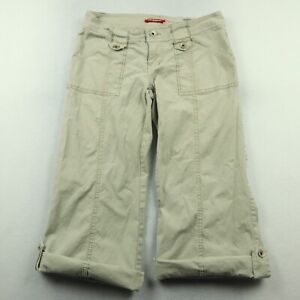 UNIONBAY Women's Size 7 w28 Beige Roll-up Capri Pants