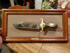 Franklin Mint The American Eagle Bowie Knife Ronald Van Ruyckevelt with Frame - Picture 1 of 7