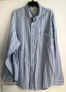 Ralph Lauren Jeans Company Vintage Men's XXL Button Down Shirt Blue Striped - Picture 1 of 10