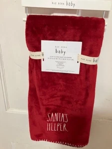 Rae Dunn SANTA'S HELPER Baby Blanket 30" X 40" Christmas Baby Blanket HTF SOFT - Picture 1 of 3