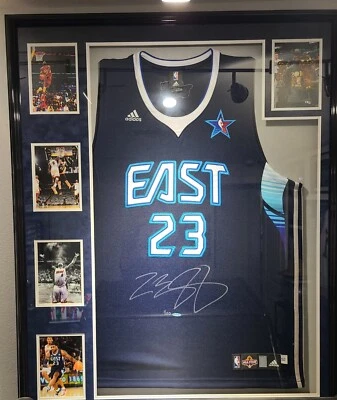Lebron James Signed  2008-09 All Star Game Jersey Upper Deck UDA # 1 /50  Framed - Image 1 of 4