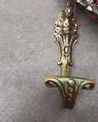 ANCIENNE Patère Crochet Porte Manteau Mural en bronze - Photo 1/4