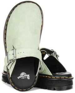 FREE PEOPLE Dr Martens Zebzag Mule 6l Slingback Suede Clogs Sage Green US 6 - Picture 1 of 5