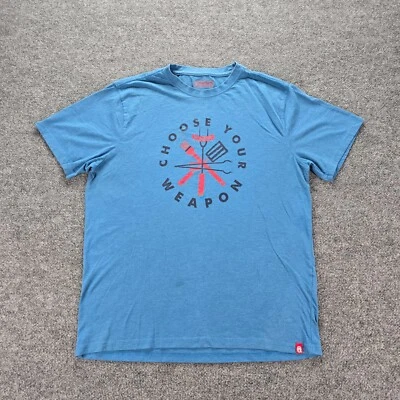 Camiseta Coleman Para Hombre Grande Azul Manga Corta Elige Tu Arma Barbacoa Exterior Foto 1 de 4