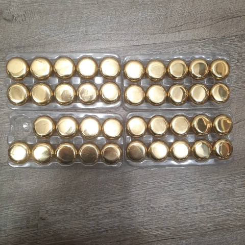 Vintage Lot of 39 Drawer Pulls Knobs Solid Brass Handle Heavy Pull 1 1/4” Cover