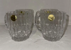 Cristal D'Arques Paul Sebastian Lead Crystal Set of (4) Coffee Tea Mugs FRANCE - Picture 1 of 6