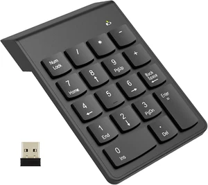 Wireless Number Pad, Numeric Keypad Numpad Keyboard 10 Key USB Keypad Office Acc - Picture 1 of 12