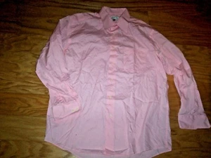 nwot RON CHERESKIN Men's 15-15.1/2, 32/33 Solid Pink Cotton Blend Dress Shirt - Picture 1 of 2