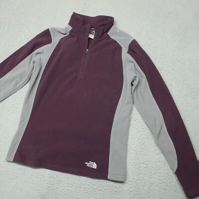 Suéter para mujer The North Face S 36x23 púrpura gris 1/4 cremallera polar pulóver claro Foto 1 de 4