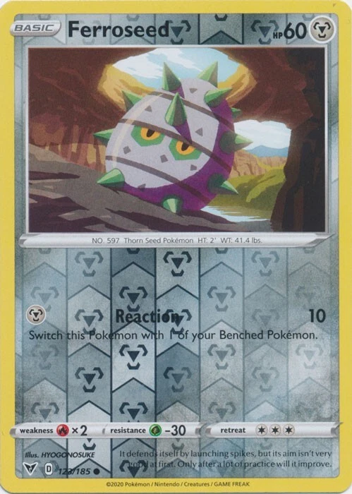 Reverse Holo Ferroseed 123/185 Common Vivid Voltage Pokemon TCG - Image 1 of 1