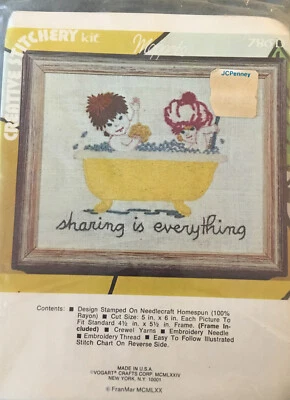 KIT DE COSTURA VINTAGE VOGART MOPPETS CREWEL NUEVO 786D Compartir lo es todo Foto 1 de 3