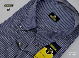 CAMICIA CALIBRATA NAVIGARE QUADRETTINI COTONE MANICA LUNGA MIS 6XL - Imagen 1 de 3