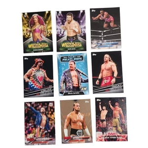 Lote de 9 cartas coleccionables de lucha libre WWE AEW Topps Evolution Raw WrestleMania - Imagen 1 de 2