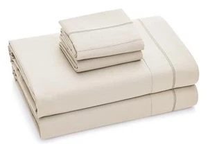 Sheets Set 4 Piece Cooling Sheets with 2 Pillowcases Soft King Beige - Picture 1 of 7