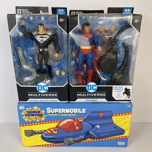 McFarlane Toys Superman 3er Set Multiverse Black Suit Dark Night Supermobile - Bild 1 von 14