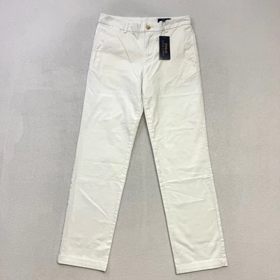 Pantalones chinos Polo Ralph Lauren para niños talla 14 blancos calce clásico algodón elástico nuevos con etiquetas Foto 1 de 4