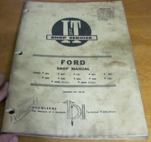 Manual de servicio de tienda I&T FO-20 Ford 501 601 701 801 901 1801 2000 4000 600 700 - Imagen 1 de 10