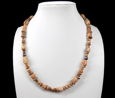 Collar Vintage Carolyn Pollack Oeste Americano Jaspe Bronceado Plata de Ley 925 Foto 1 de 4