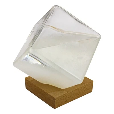 Sturmglas in Würfelform Wetterstation aus Holz/Glas 8,5 x 14 cm Sea-Club - Bild 1 von 4