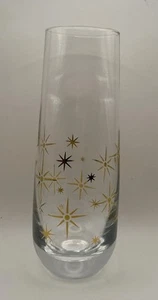 Atomic Yellow &Black Starburst,Clear Glass Vase 6.5" Tall.Retro Looking.Cool 8oz - Picture 1 of 7
